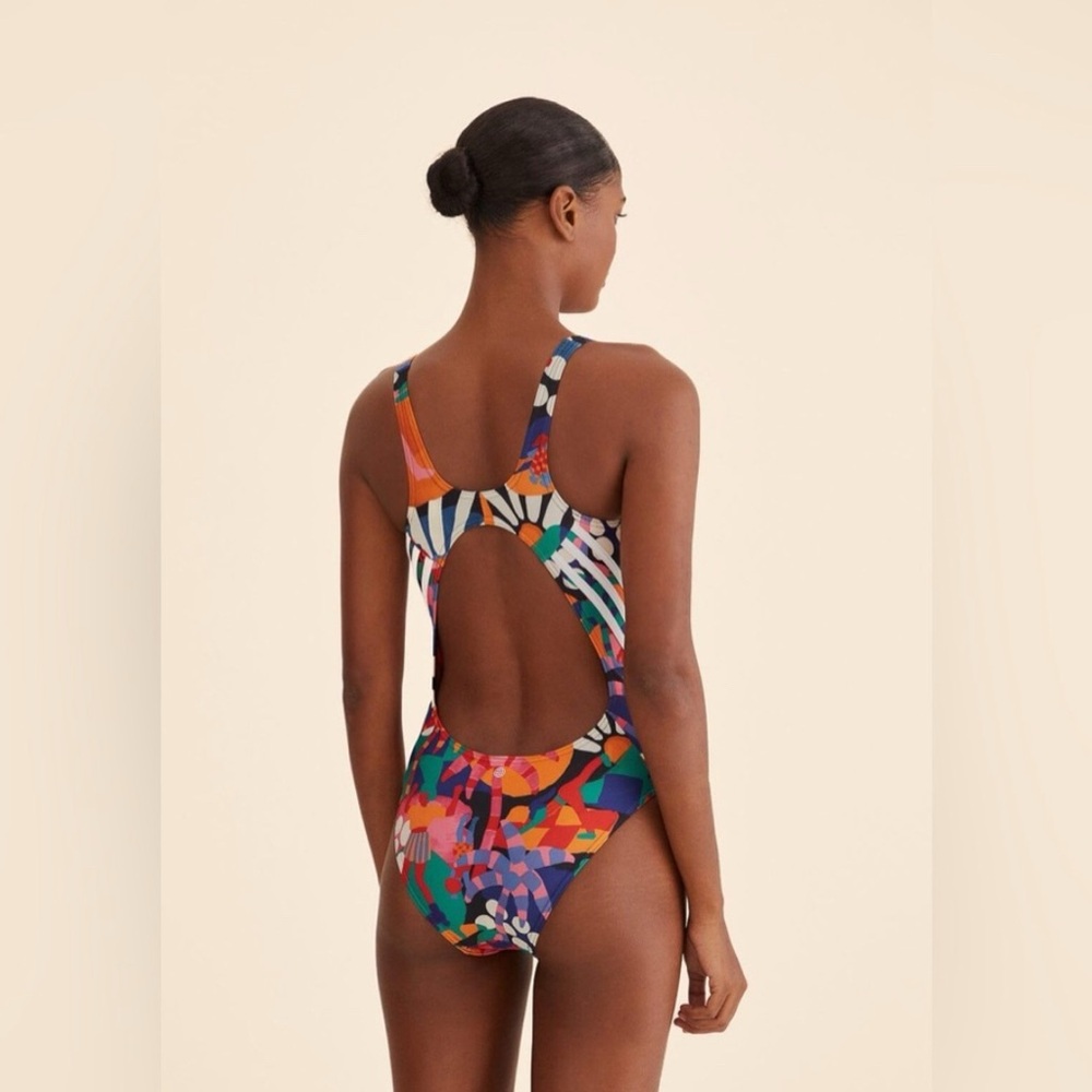 NWT FARM Rio x ADIDAS One Piece full swimsuit cloud white size 14 like a size 12 - Picture 3 of 5